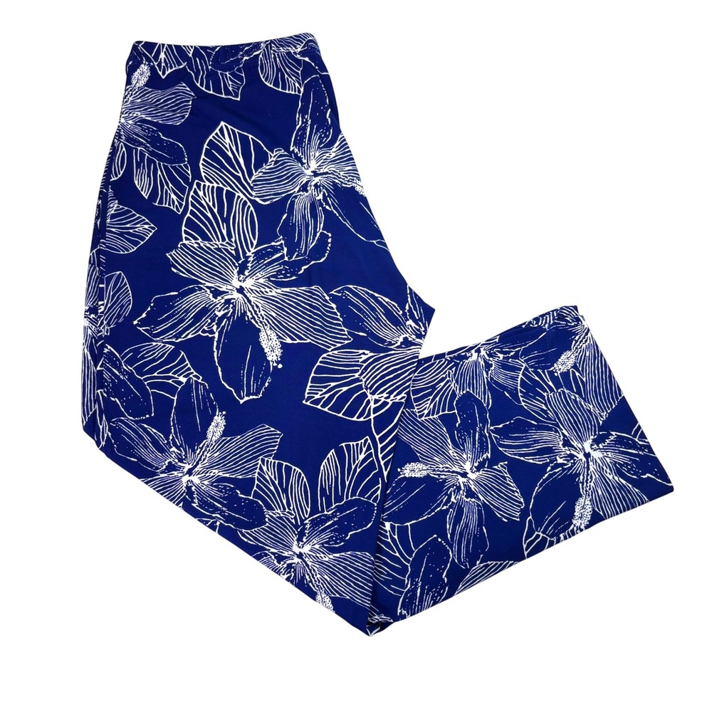 Clara‎ Sunwoo Pedal Pusher Capri Size 1X Travel Pants Royal Blue Stretch USA